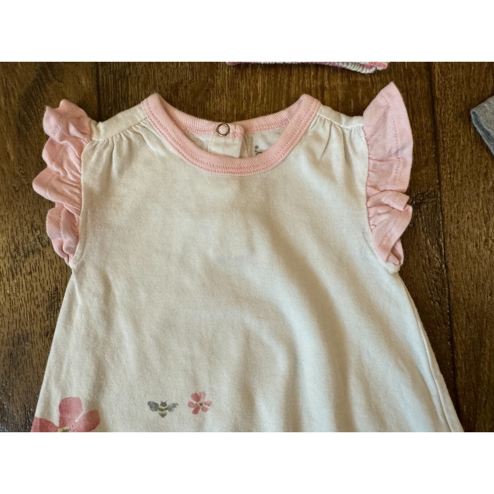 Burt's Burts Bees Organic Cotton Baby Girl 0/3 Months Clothes Lot Rompers Outfit - Picture 5 of 9